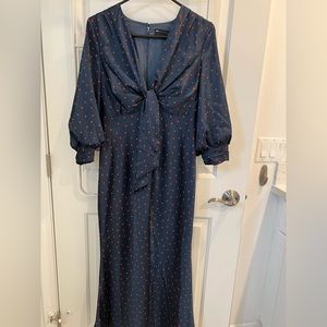 ASOS Design Maternity Satin Tie Front Midi Dress